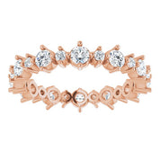 14K Rose 7/8 CTW Natural Diamond Eternity Band Size 5