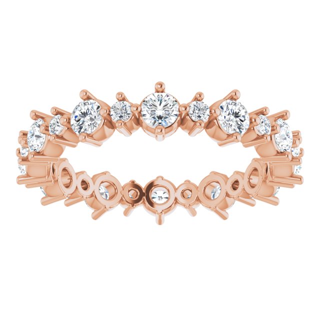 14K Rose 7/8 CTW Natural Diamond Eternity Band Size 5