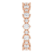 14K Rose 7/8 CTW Natural Diamond Eternity Band Size 5