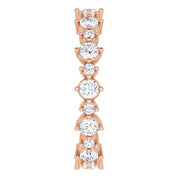 14K Rose 7/8 CTW Natural Diamond Eternity Band Size 5