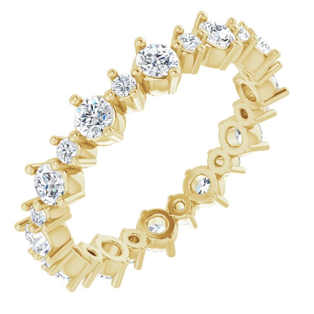 14K Yellow 7/8 CTW Natural Diamond Eternity Band Size 5