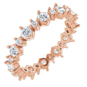 14K Rose 7/8 CTW Natural Diamond Eternity Band Size 5