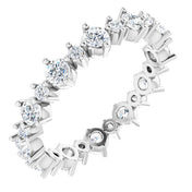 14K White 7/8 CTW Natural Diamond Eternity Band Size 5