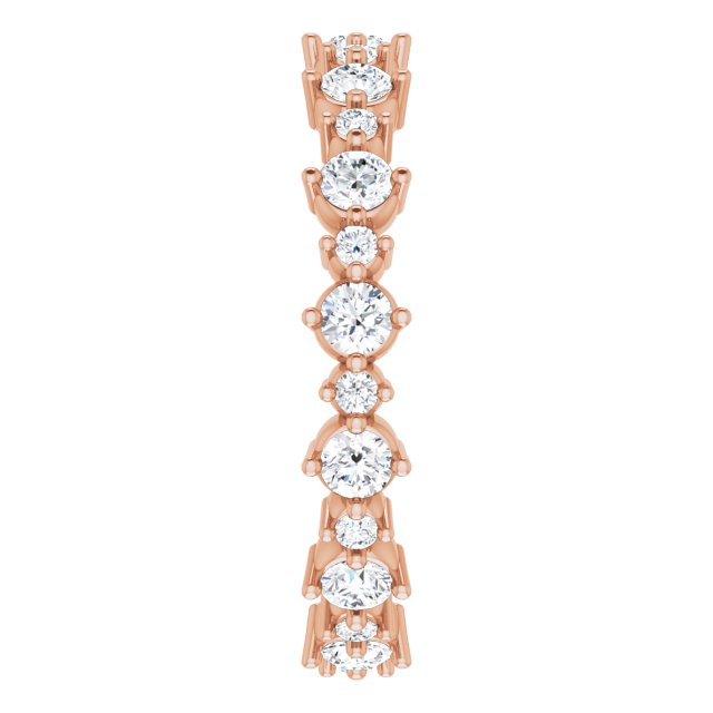 14K Rose 9/10 CTW Natural Diamond Eternity Band Size 6.5