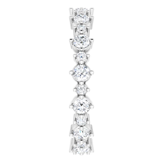 14K White 9/10 CTW Natural Diamond Eternity Band Size 6.5