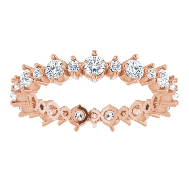 14K Rose 9/10 CTW Natural Diamond Eternity Band Size 6.5