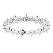 14K White 9/10 CTW Natural Diamond Eternity Band Size 6.5