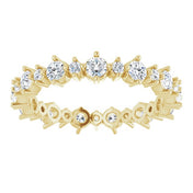 14K Yellow 9/10 CTW Natural Diamond Eternity Band Size 6.5
