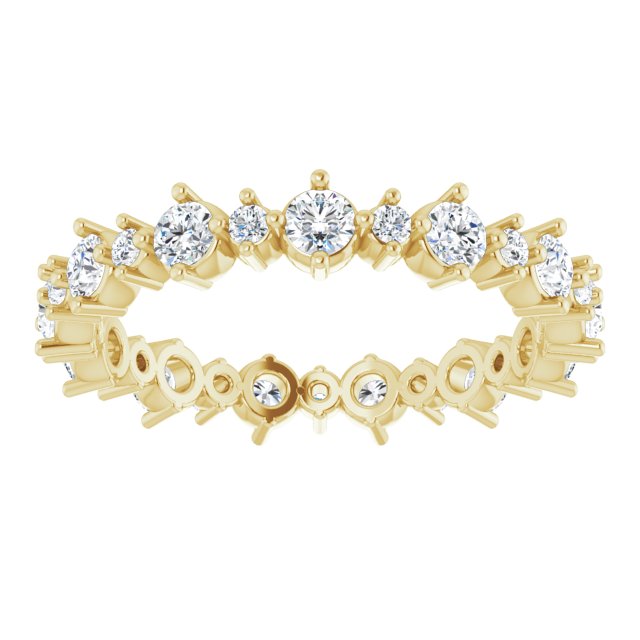 14K Yellow 9/10 CTW Natural Diamond Eternity Band Size 6.5