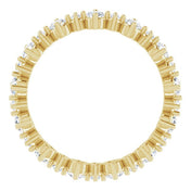 14K Yellow 9/10 CTW Natural Diamond Eternity Band Size 6.5