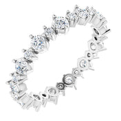 14K White 9/10 CTW Natural Diamond Eternity Band Size 6.5