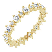 14K Yellow 9/10 CTW Natural Diamond Eternity Band Size 6.5
