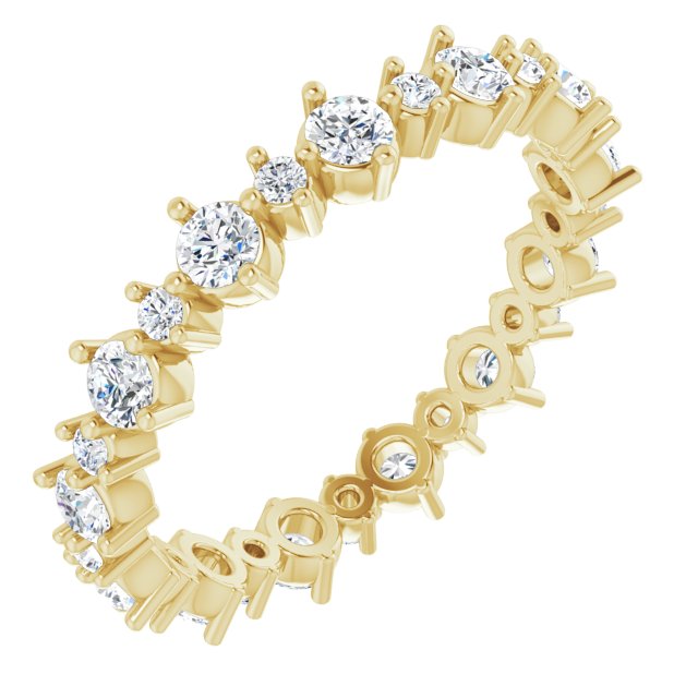 14K Yellow 9/10 CTW Natural Diamond Eternity Band Size 6.5