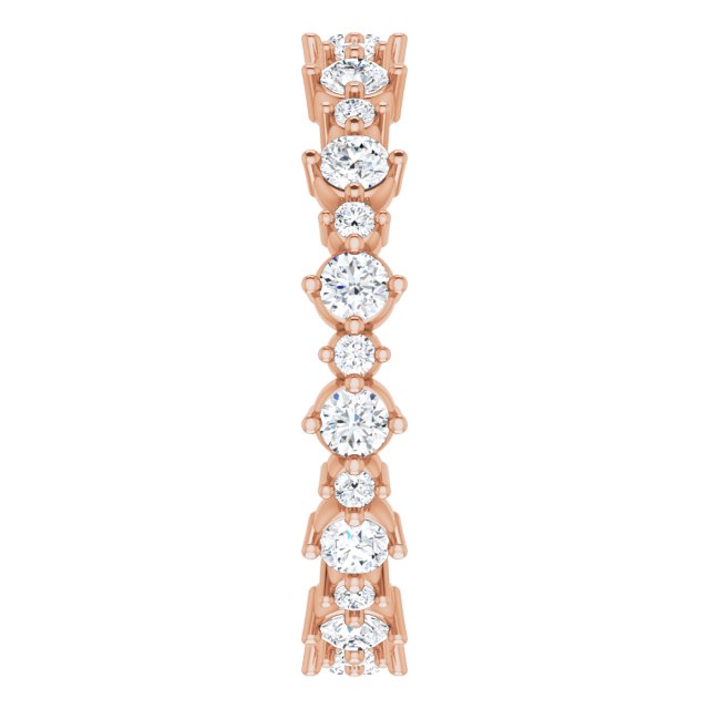 14K Rose 1 CTW Natural Diamond Eternity Band Size 7.5