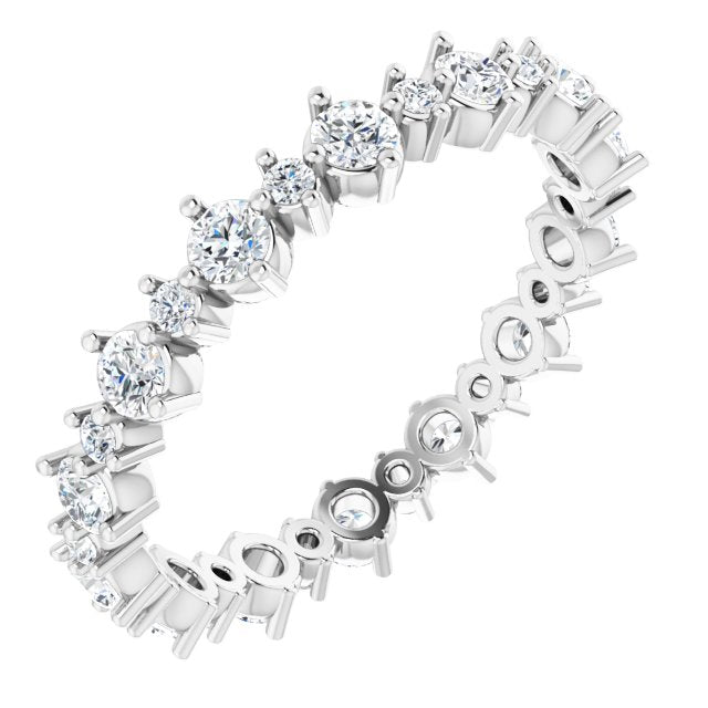 14K White 1 CTW Natural Diamond Eternity Band Size 7.5