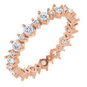 14K Rose 1 CTW Natural Diamond Eternity Band Size 7.5