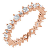 14K Rose 1 CTW Natural Diamond Eternity Band Size 7.5