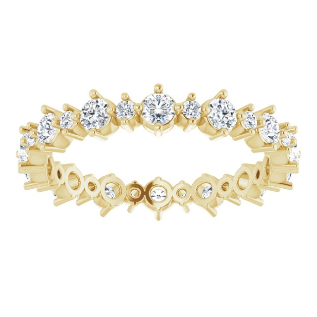 14K Yellow 1 CTW Natural Diamond Eternity Band Size 7.5