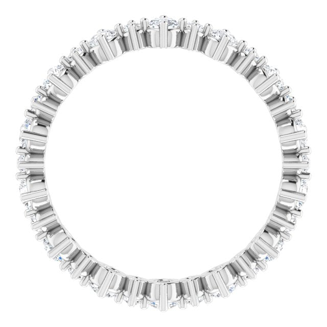 Platinum 1 CTW Natural Diamond Eternity Band Size 7.5