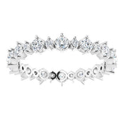 14K White 1 CTW Natural Diamond Eternity Band Size 8