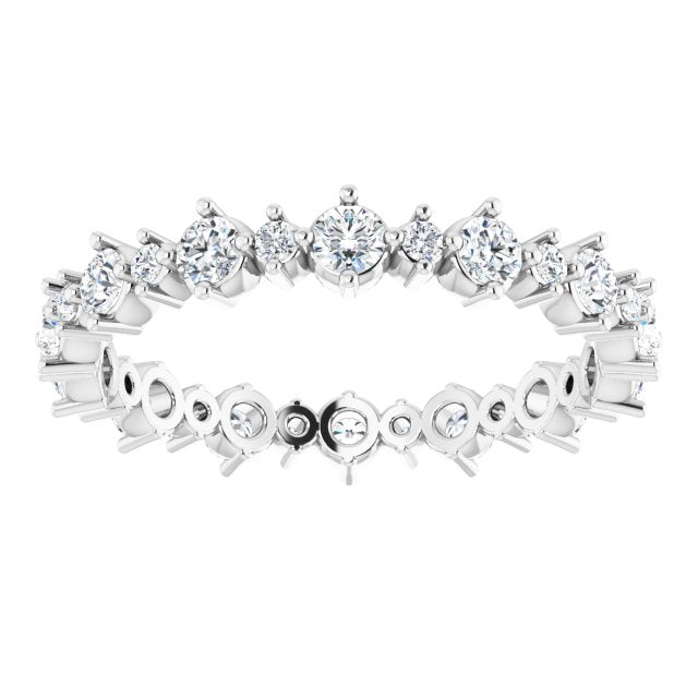 14K White 1 CTW Natural Diamond Eternity Band Size 8