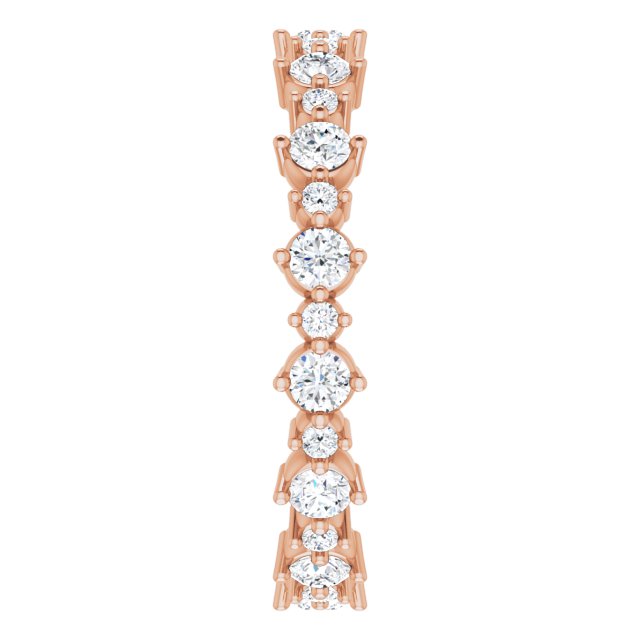 14K Rose 1 CTW Natural Diamond Eternity Band Size 8