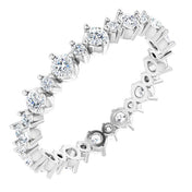 14K White 1 CTW Natural Diamond Eternity Band Size 8