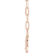 14K Rose 1/8 CTW Natural Diamond Heart & Arrow 16" Necklace