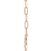 14K Rose 1/8 CTW Natural Diamond Heart & Arrow 16" Necklace