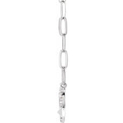 Sterling Silver 1/8 CTW Natural Diamond Heart & Arrow 16" Necklace