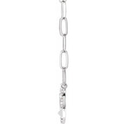 14K White 1/8 CTW Natural Diamond Heart & Arrow 16" Necklace