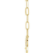 14K Yellow 1/8 CTW Natural Diamond Heart & Arrow 16" Necklace