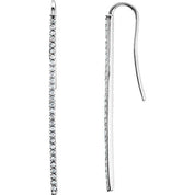 14K White 1/4 CTW Natural Diamond Vertical Bar Earrings