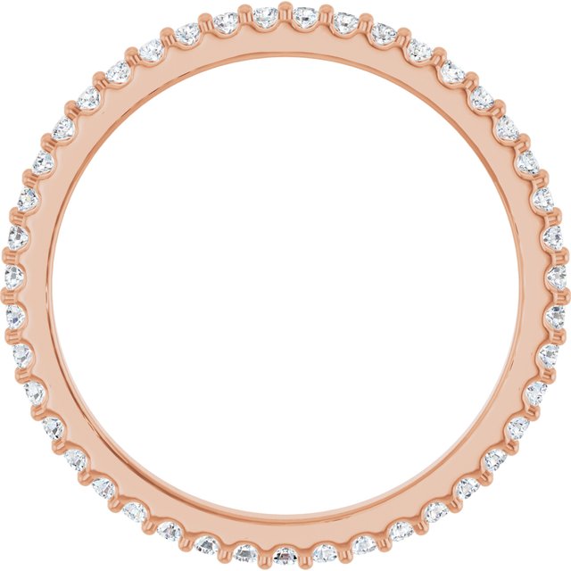 14K Rose 3/8 CTW Natural Diamond Eternity Band Size 7