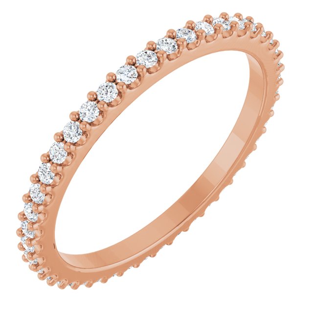 14K Rose 3/8 CTW Natural Diamond Eternity Band Size 7