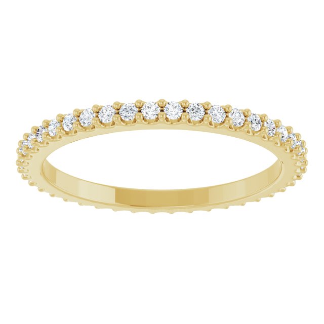 14K Yellow 3/8 CTW Natural Diamond Eternity Band Size 7