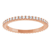 14K Rose 3/8 CTW Natural Diamond Eternity Band Size 7