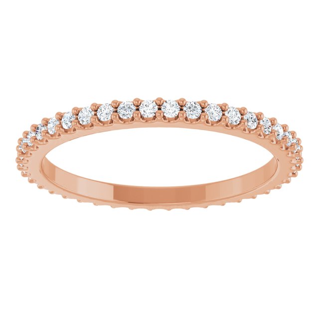 14K Rose 3/8 CTW Natural Diamond Eternity Band Size 7