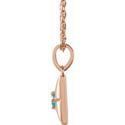 14K Rose Natural Blue Zircon 16-18" Necklace