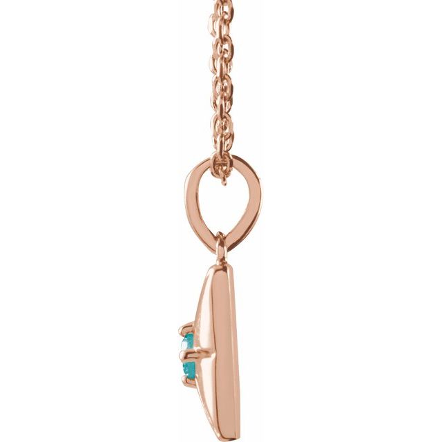 14K Rose Natural Blue Zircon 16-18" Necklace