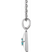Sterling Silver Natural Blue Zircon 16-18" Necklace