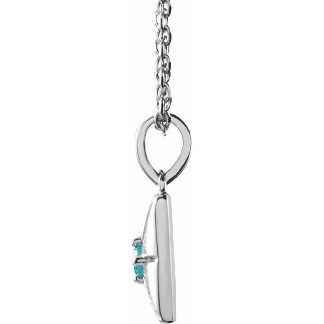 Sterling Silver Natural Blue Zircon 16-18" Necklace