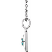 Platinum Natural Blue Zircon 16-18" Necklace