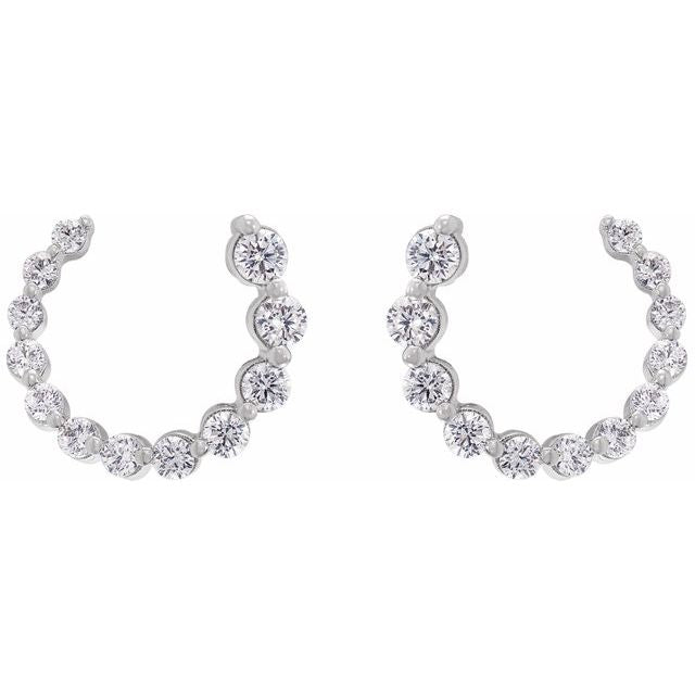 2 CTW Lab-Grown Diamond Front-Back Earrings