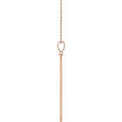 14K Rose .0025 CT Natural Diamond Arrow Bar 16-18" Necklace