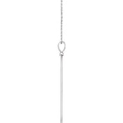 14K White .0025 CT Natural Diamond Arrow Bar 16-18" Necklace