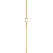 14K Yellow .0025 CT Natural Diamond Arrow Bar 16-18" Necklace