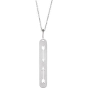Sterling Silver .0025 CT Natural Diamond Arrow Bar 16-18" Necklace