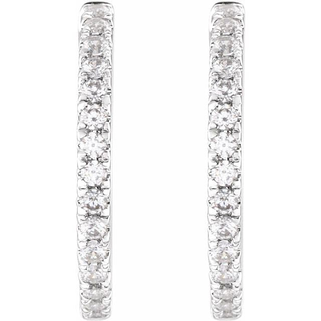 8 CTW Lab-Grown Diamond 17.4 mm Hoop Earrings