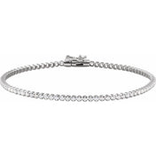 14K White 1 5/8 CTW Natural Diamond Line 7" Bracelet